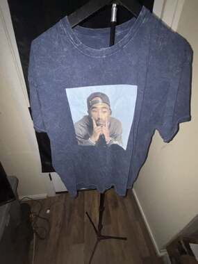 Thirty Single Poetic Justice Tupac Shakur Graphic Acid Wash T-Shirt Men's XL